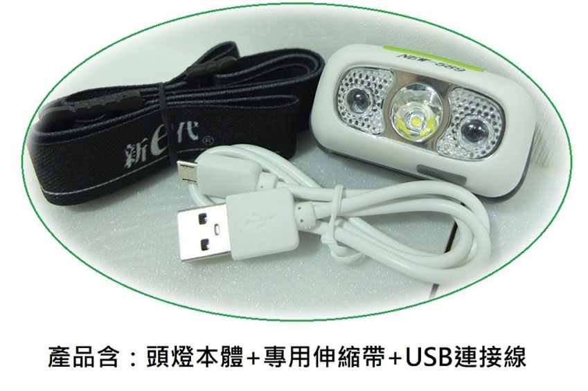 3瓦 頭燈 140流明 充電 4段式 LED燈具 極致輕量級 感應式開關:圖片 9